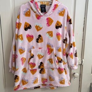 Cozy Comfort Heart and Waffle Hoodie Blanket